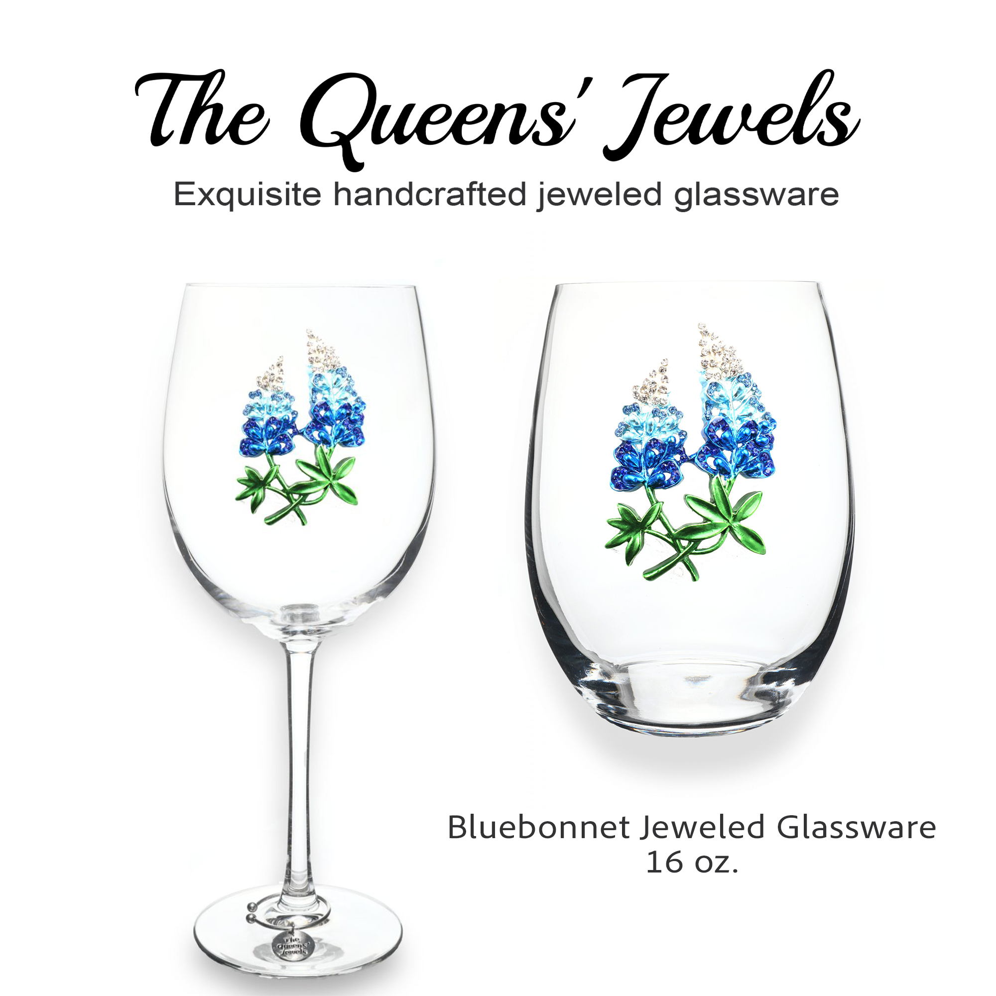 Bluebonnet Jeweled Glassware