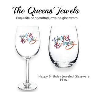 Happy Birthday Jeweled Glassware
