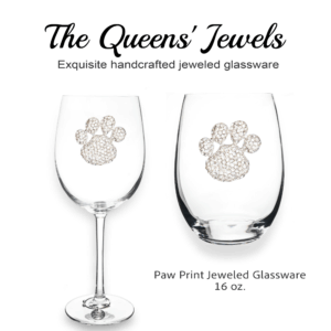 Paw Print Jeweled Glassware