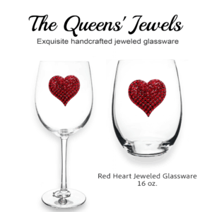 Red Heart Jeweled Glassware