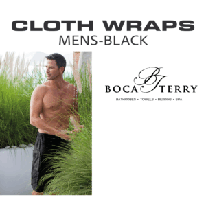 Boca Terry Cloth Wraps Mens-Black