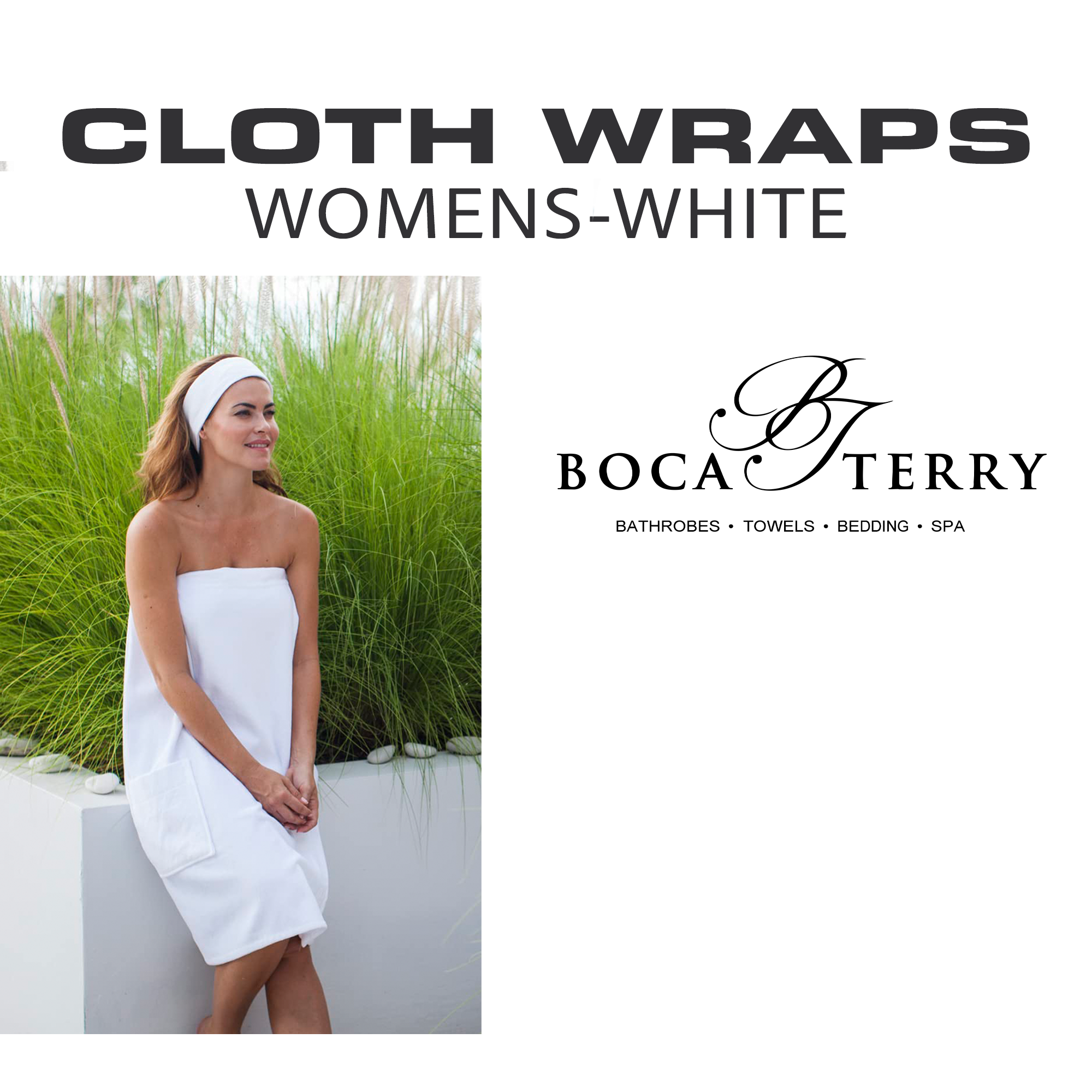 Boca Terry Cloth Wraps Womens White
